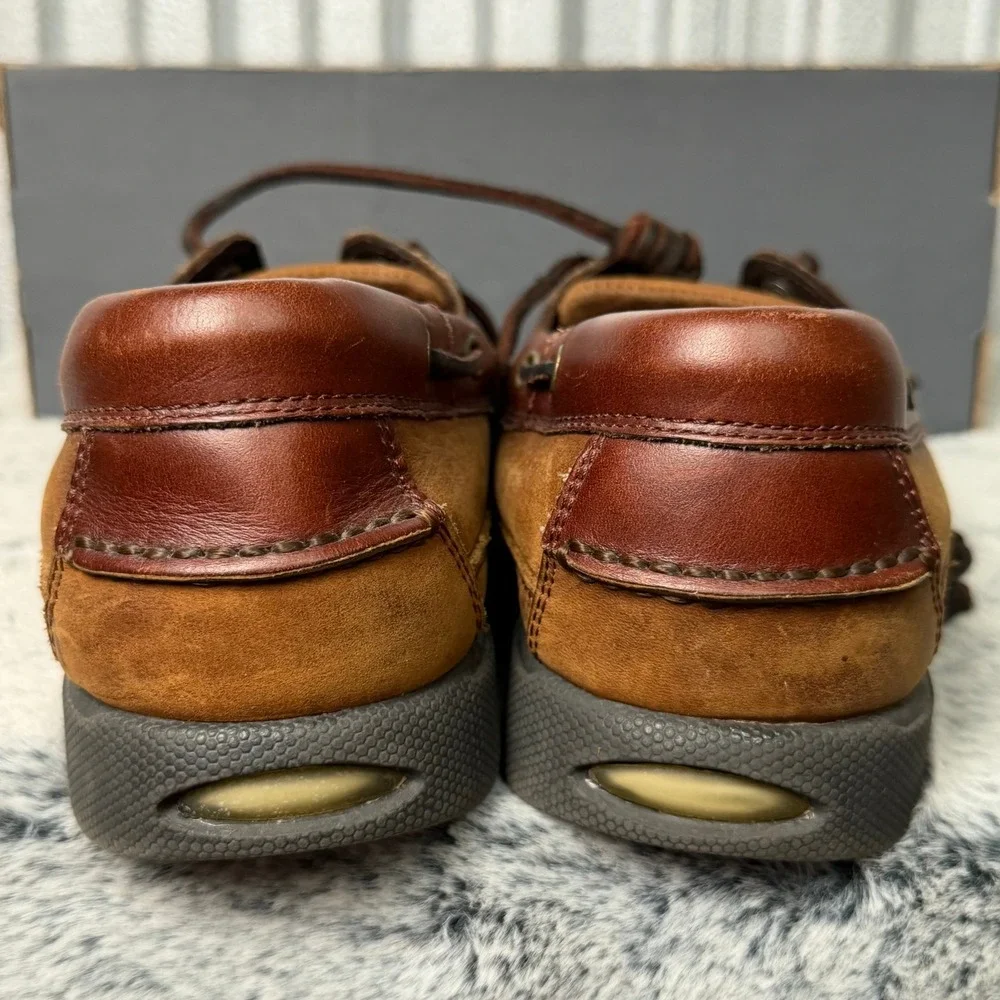 Bass Harry II Boat Shoes Mens 9.5 M Brown Leather Lace Up Moccasins